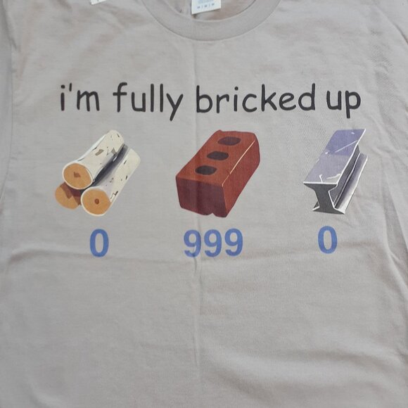 Fortnite - I'm Fully Bricked Up - New Medium Silver Gray T-Shirt - Picture 2 of 4